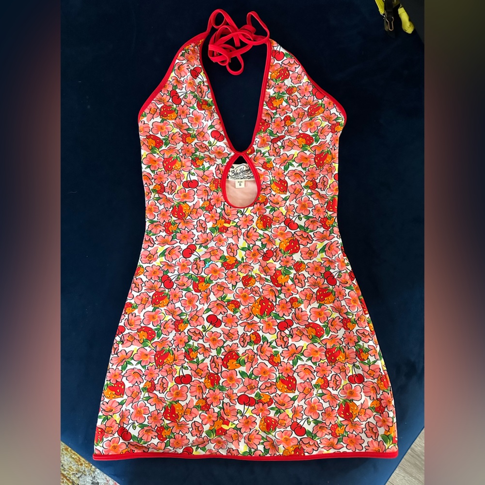 Blackbough Red & Pink Floral Halter Swim Coverup